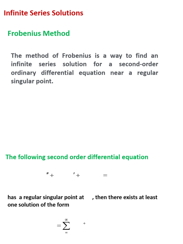 Frobenius Method for Differential Equations | PDF | Calculus ...