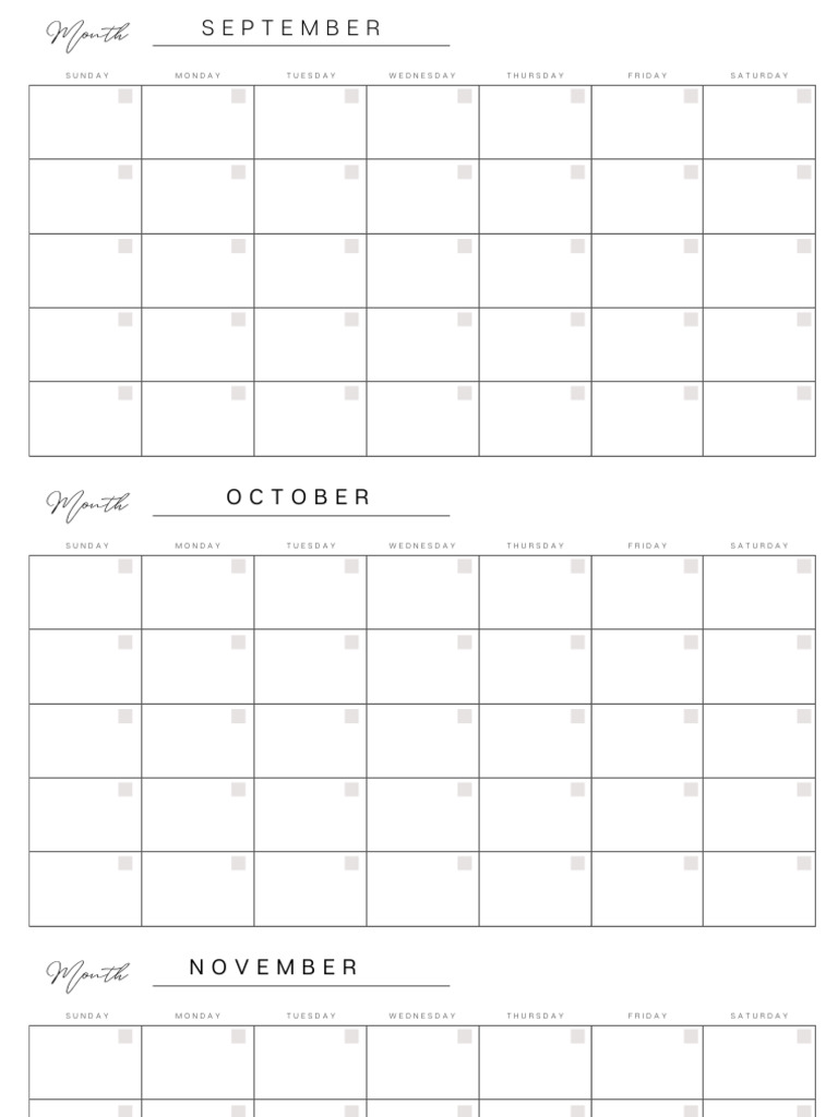 Simple, Universal Calendar Template | PDF