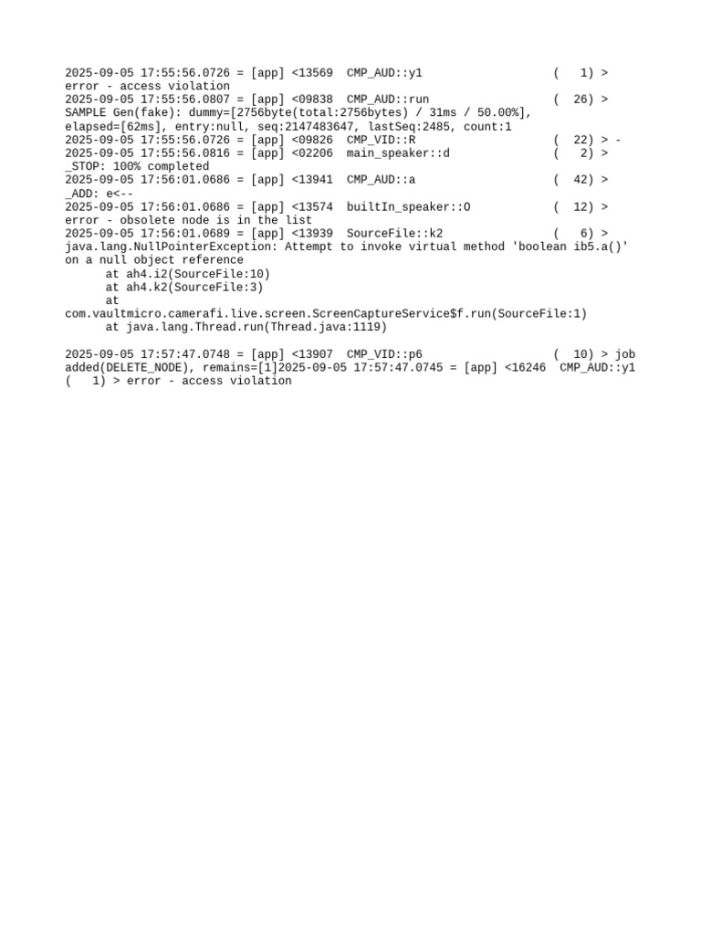 Access Violation and Error Logs | PDF