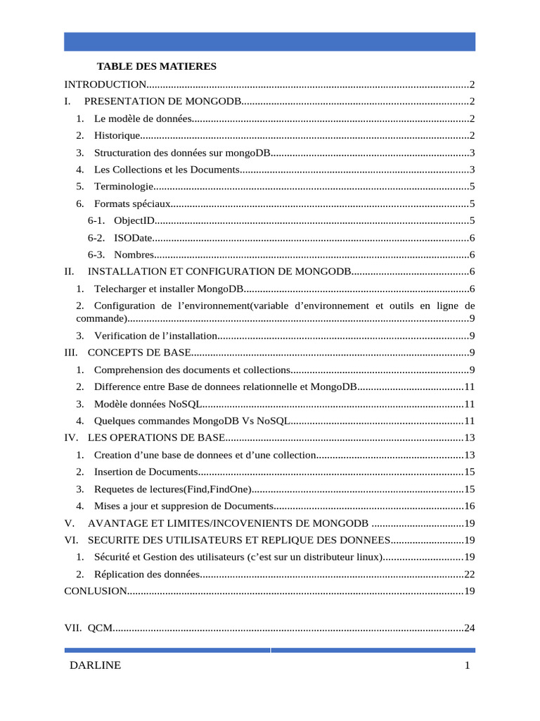 Introduction à MongoDB et ses fonctionnalités | PDF | MongoDB | Bases ...