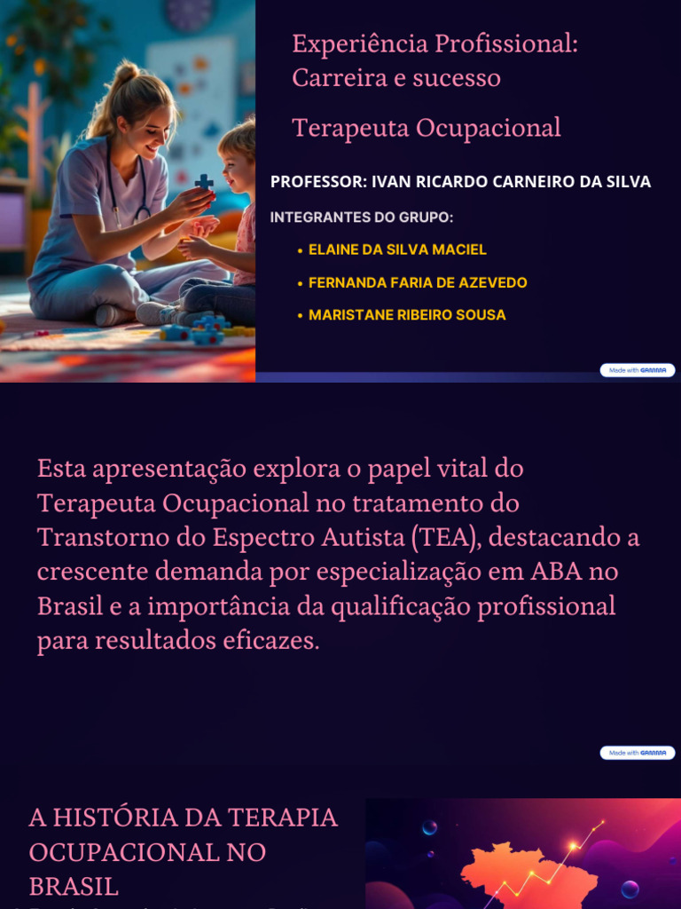 Terapeuta Ocupacional e TEA: Especialização em ABA | PDF | Autismo ...