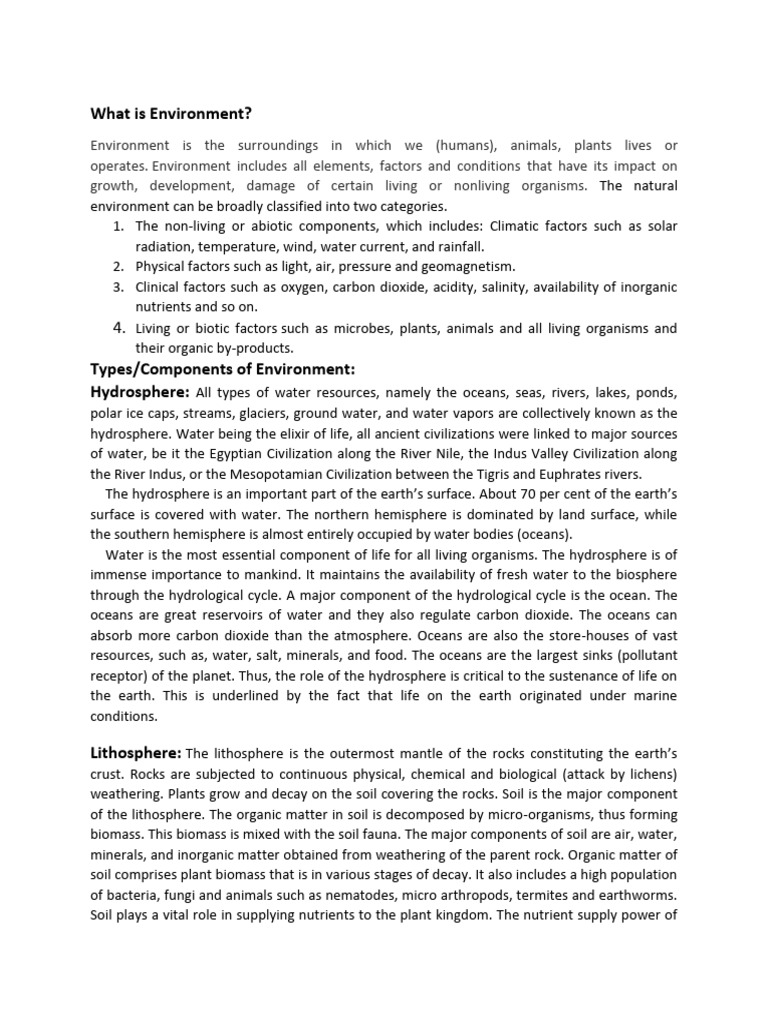 Understanding Earth's Environment Components | PDF | Soil | Earth Sciences