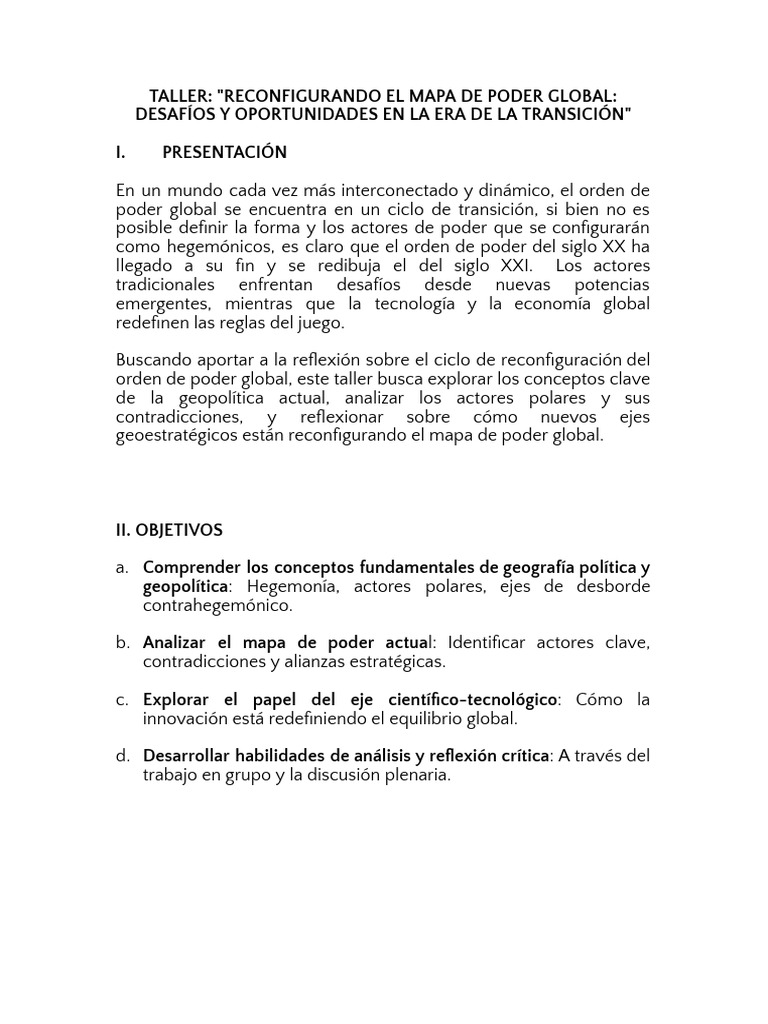Reconfiguración del Poder Global | PDF | Geopolítica | Mapa