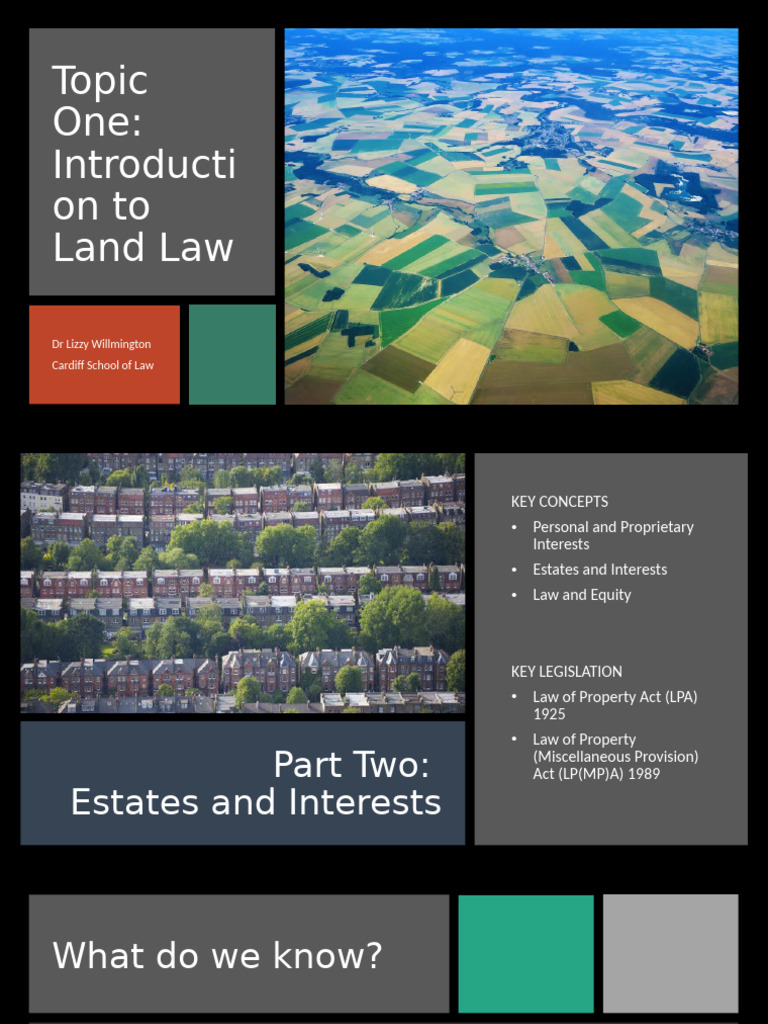 Land Law Topic One LECTURE TWO For Learning Central | PDF | Lease ...