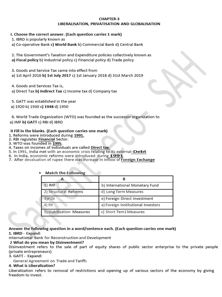 Liberalization and Economic Reforms Overview | PDF | Taxes | World ...