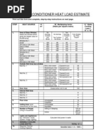 Room Aircon Heat Load Estimate Form