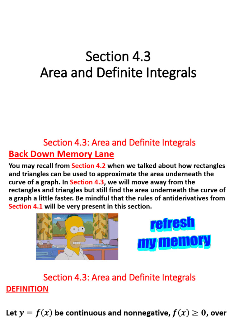 Area and Definite Integrals Explained | PDF | Area | Integral