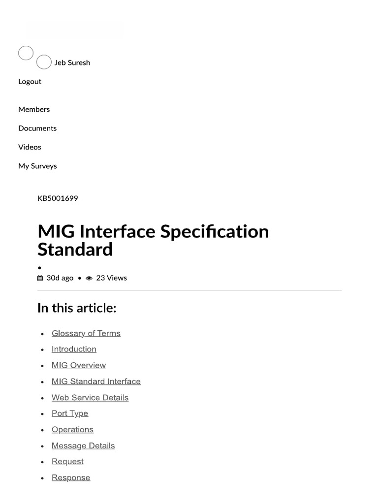 MIG Interface Spec Standard | PDF