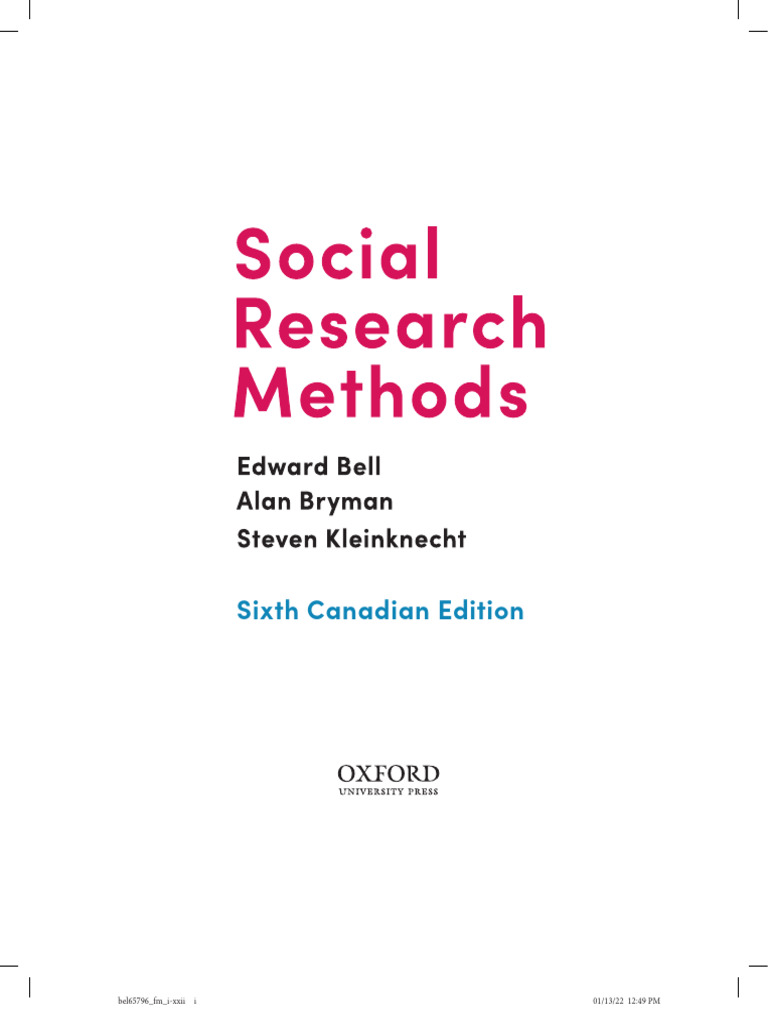 Social Research Methods 6th Ed. | PDF | Qualitative Research