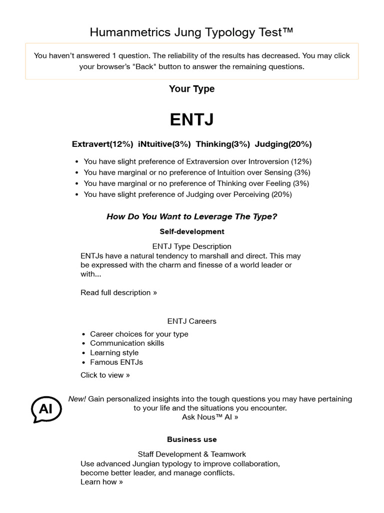 Understanding the ENTJ Personality Type | PDF | Personality Type ...