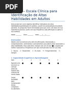 Escala de Altas Habilidades em Adultos | PDF | Superdotados | Aprendizado