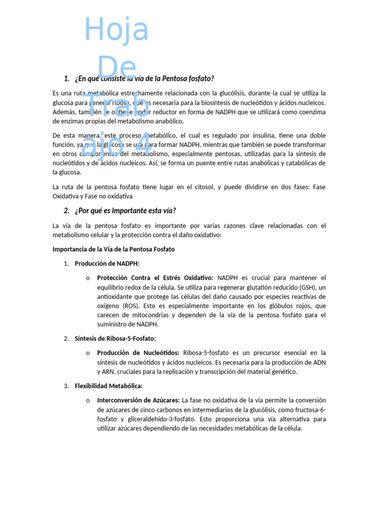 Función de la transaldolasa en metabolismo | PDF | Nicotinamida Adenina ...