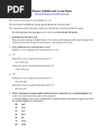 Phonics Syllable and Accent Rules