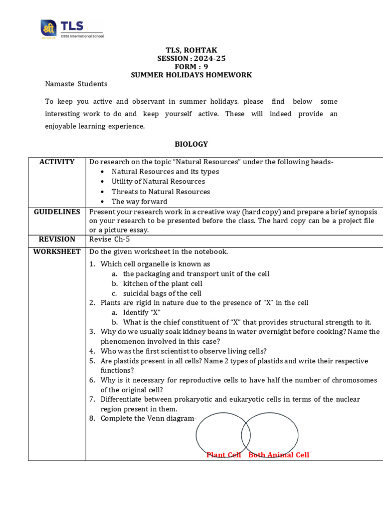 Summer Homework for Class 9 Students | PDF | Acceleration | Velocity