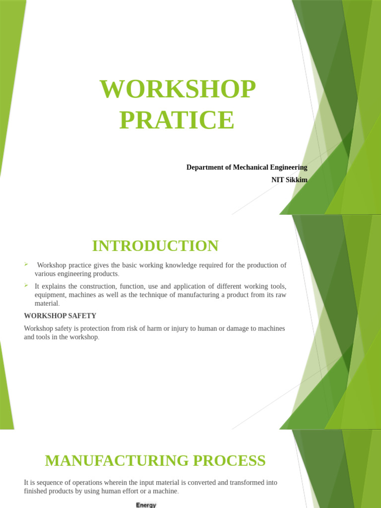 Workshop Safety and Manufacturing Basics | PDF