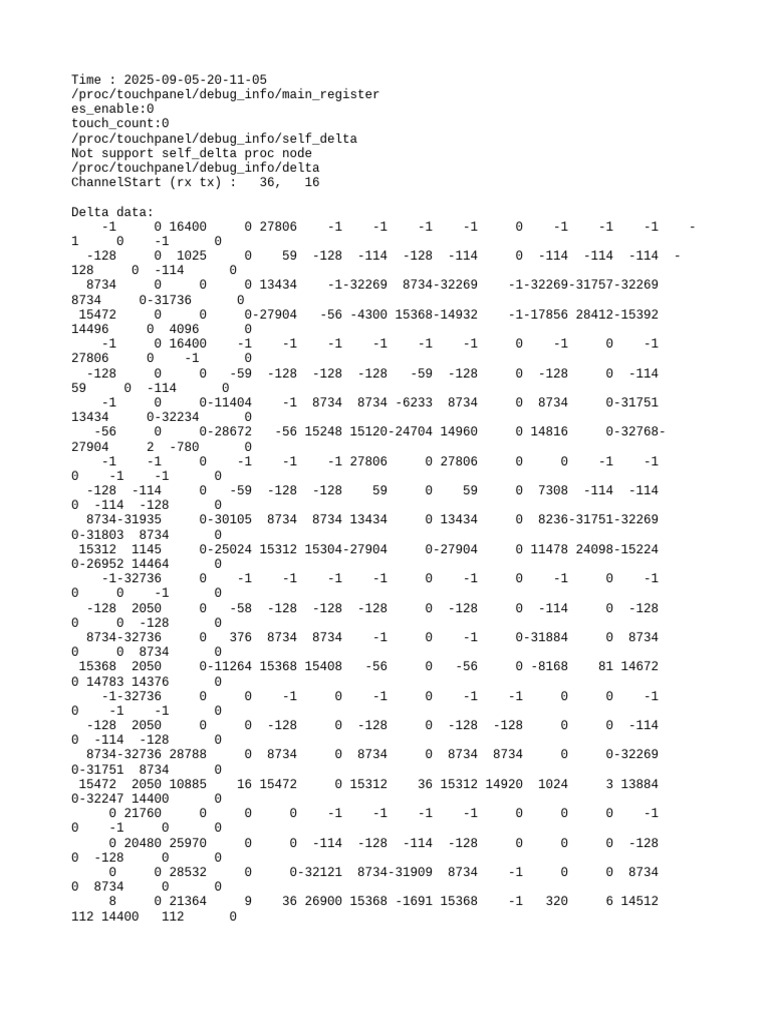 Touchpanel Main Register Debug Info | PDF