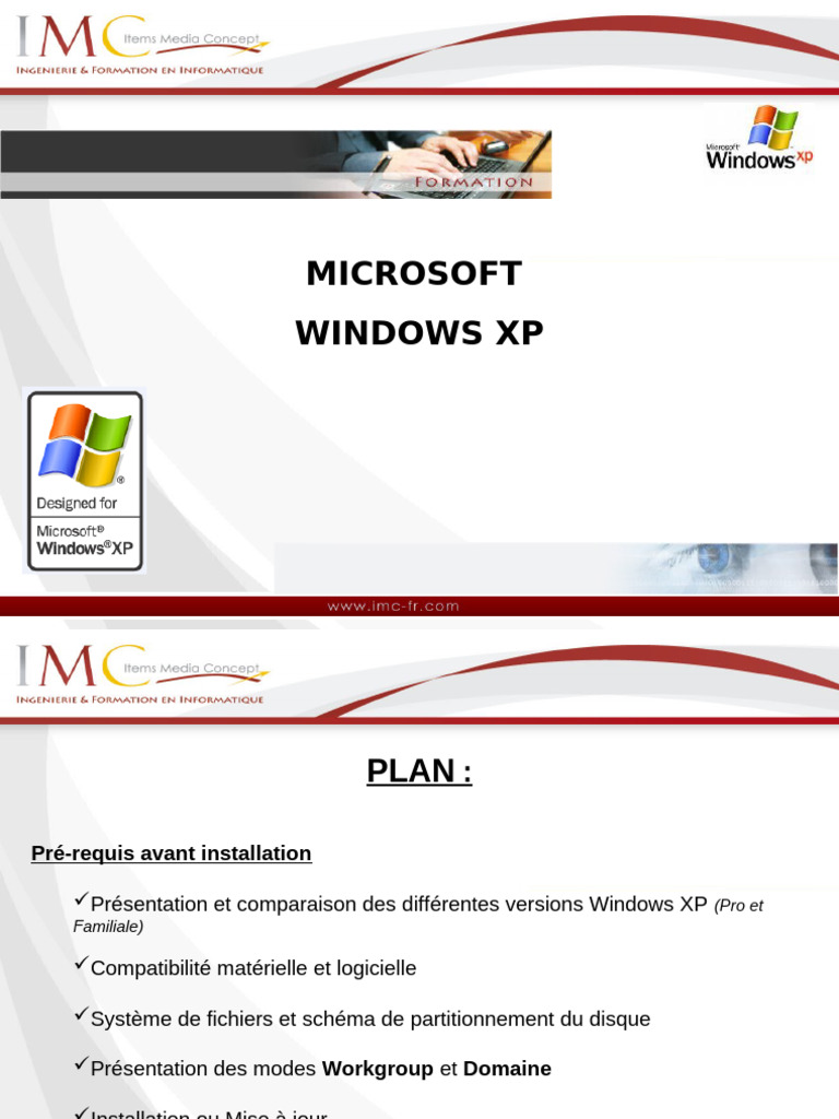 Formation Windows XP Professionnel | PDF | Microsoft Windows | Windows XP
