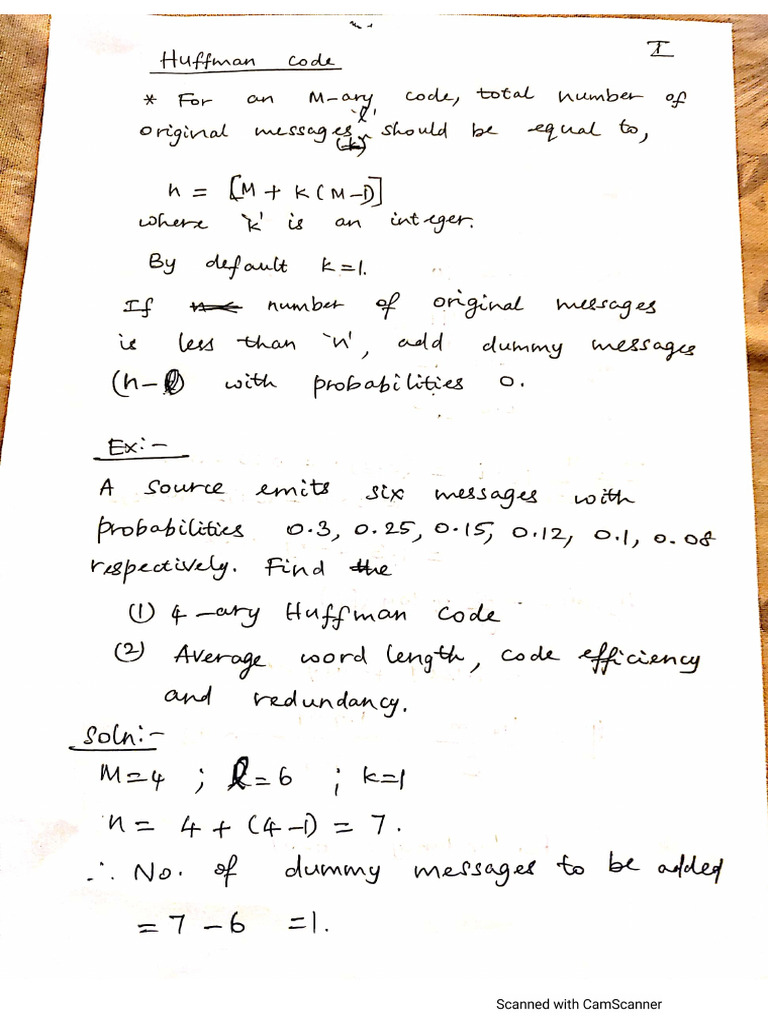 Huffman Code Notes | PDF