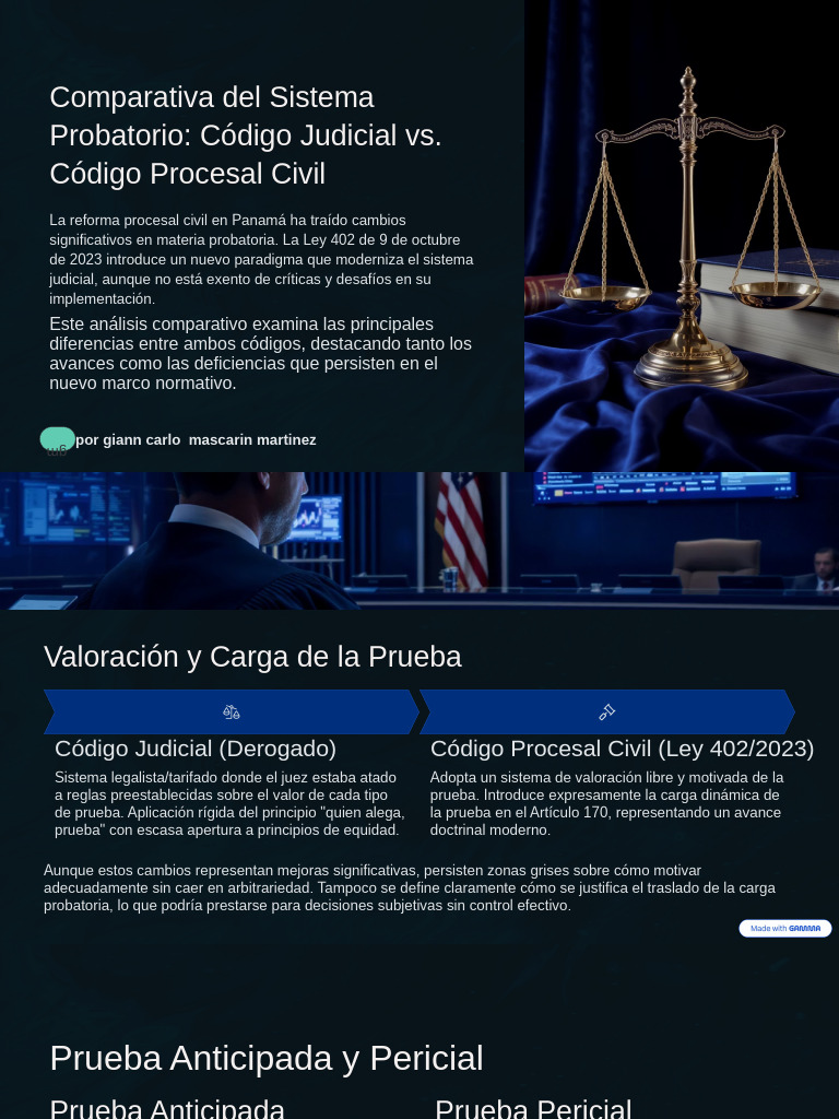 Comparativa Del Sistema Probatorio Codigo Judicial Vs Codigo Procesal ...