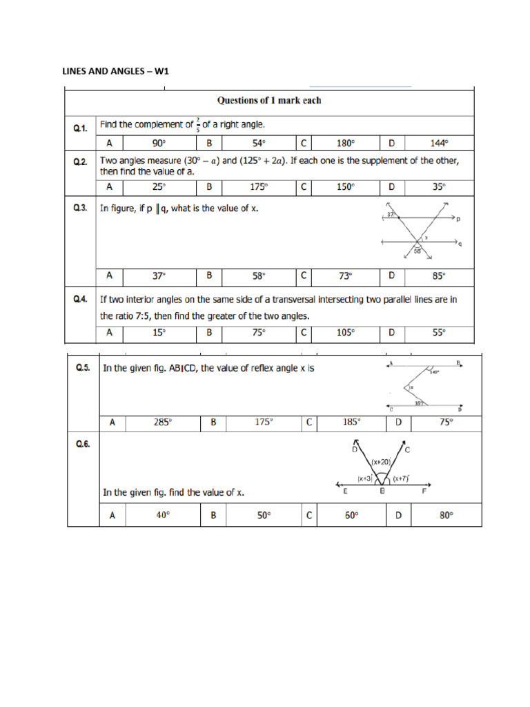 Lines and Angles | PDF