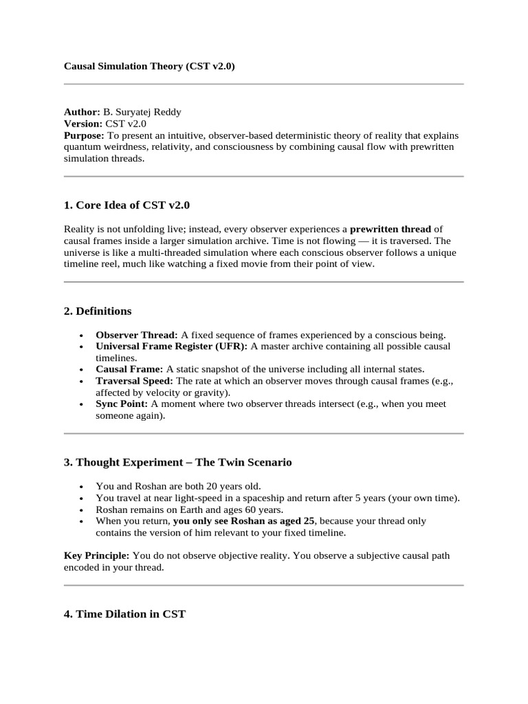 Core Idea of CST v2.0 | PDF | Physics | Theoretical Physics