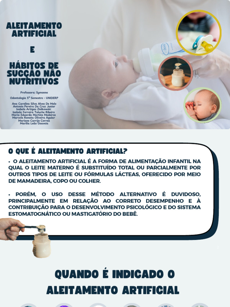 Aleitamento Artificial e Sucção Não Nutritiva | PDF | Amamentação ...