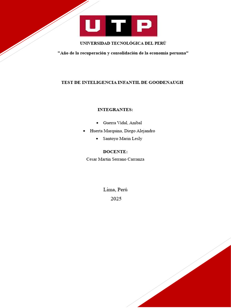 Informe - Test de Inteligencia Infantil | PDF | Inteligencia | Cociente ...