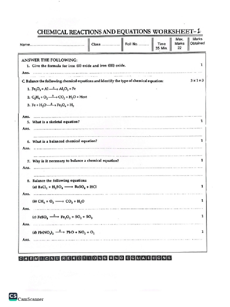 Balancing Chemical Equation | PDF