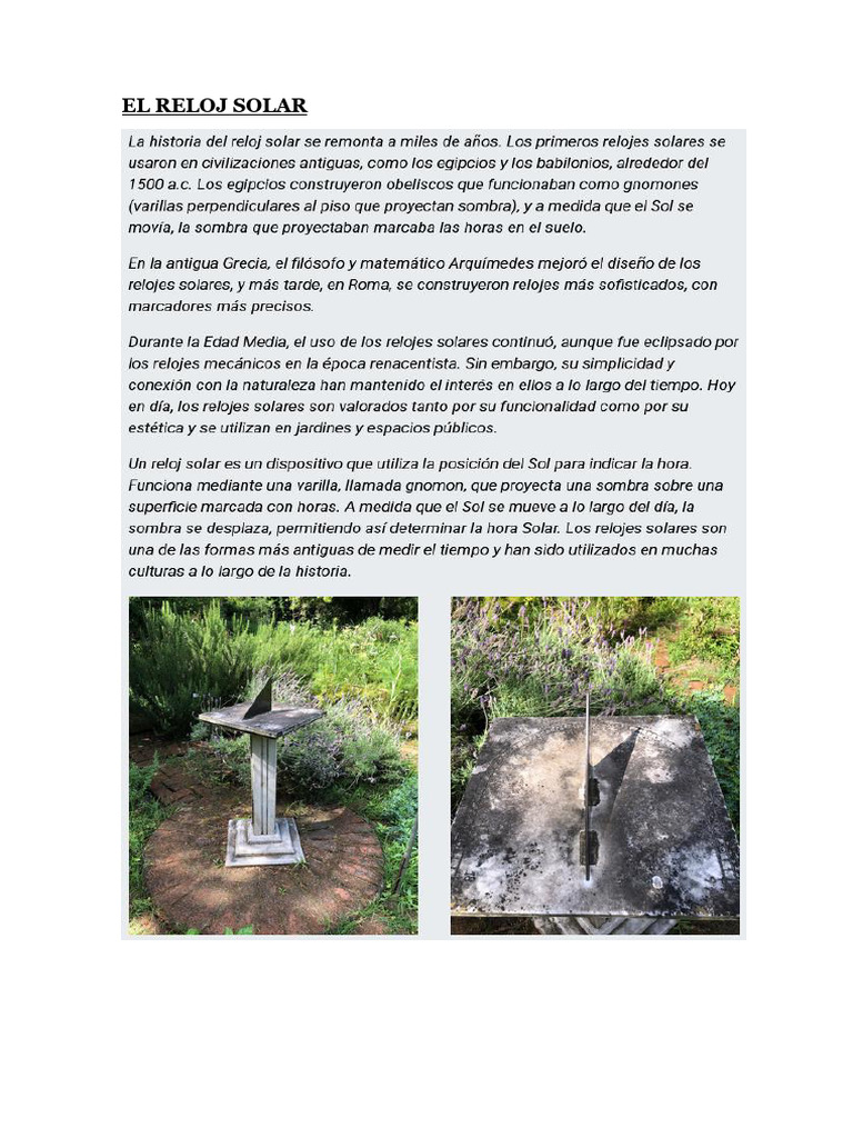 El Reloj Solar PDF | PDF