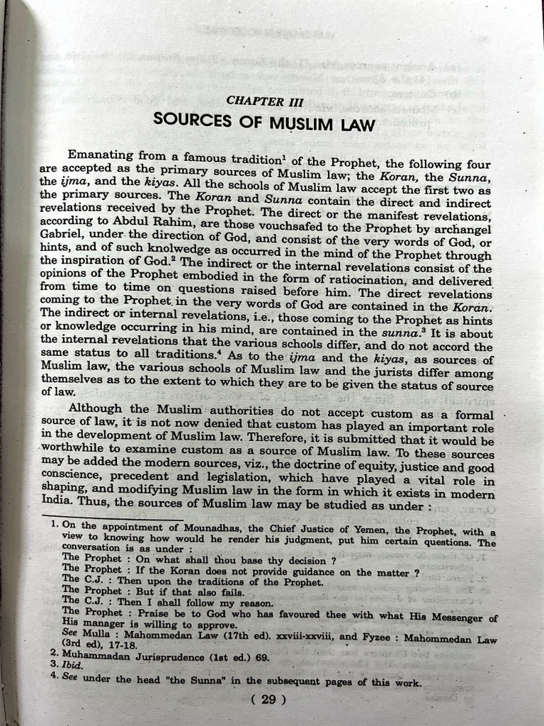 Sources of Muslim Law | PDF