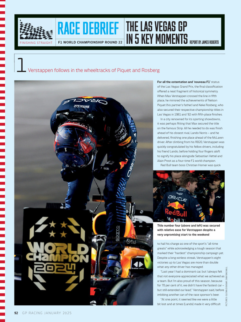 Las Vegas GP: Verstappen's Title Win | PDF | Formula Racing Series ...