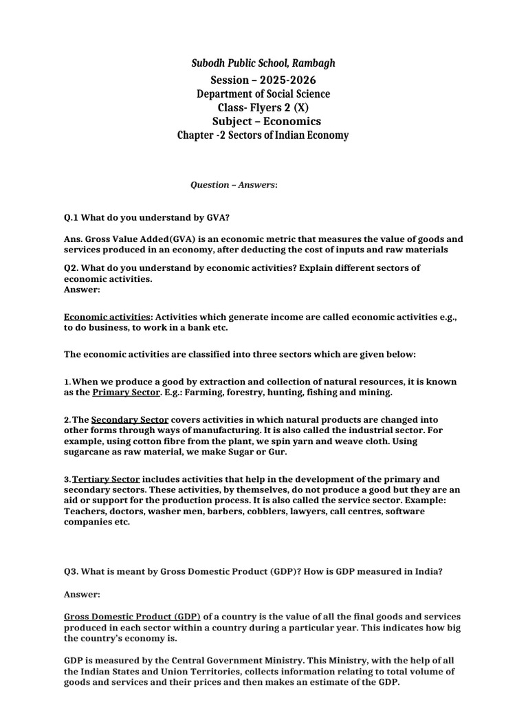 Understanding Indian Economy Sectors | PDF | Gross Domestic Product ...