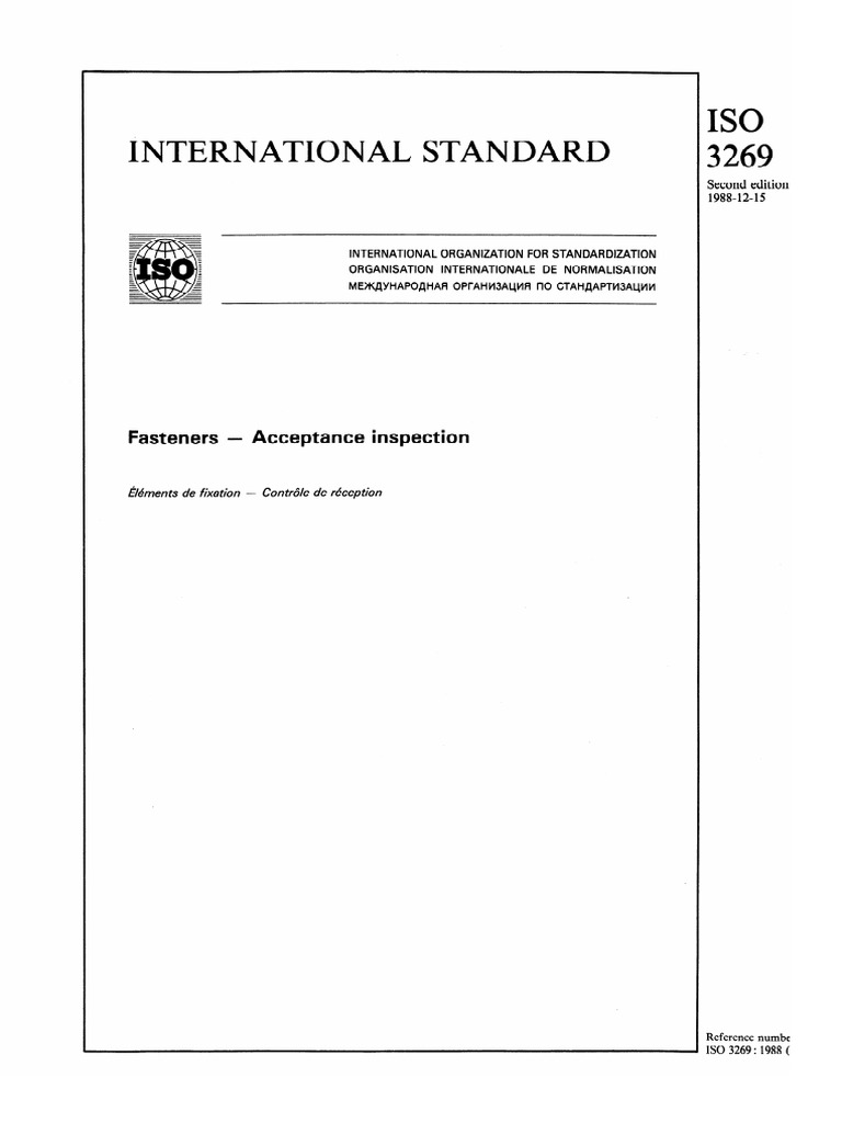 ISO 3269 Fasteners Inspection Standard | PDF | International ...