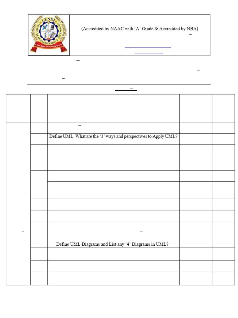 Object-Oriented Analysis & Design Exam Guide | PDF | Unified Modeling ...
