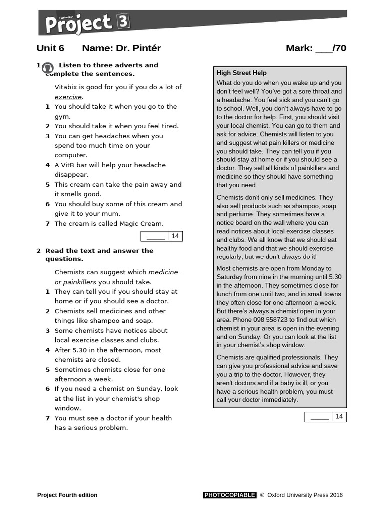Class 7 Unit Test 6 2020.06.04. | PDF