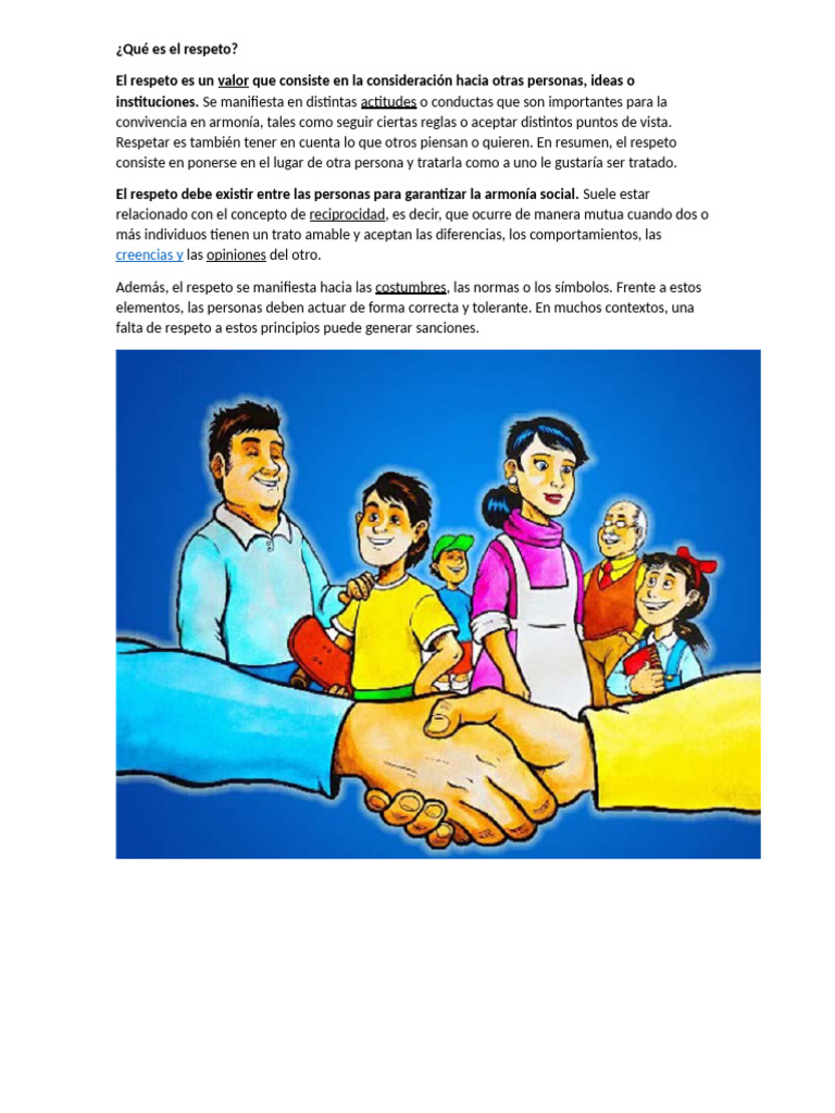 El Valor del Respeto en la Convivencia | PDF