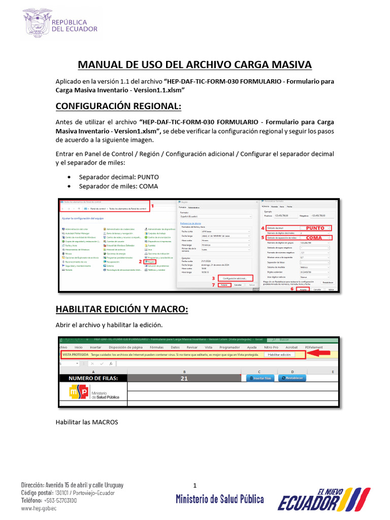 Uso del Formulario 030 para Carga Masiva | PDF | Archivo de computadora ...