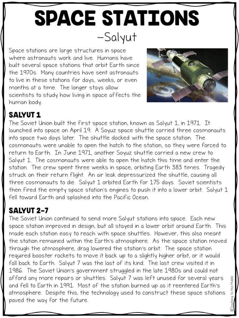 History of Salyut and Skylab Space Stations | PDF | Mir | Space Station