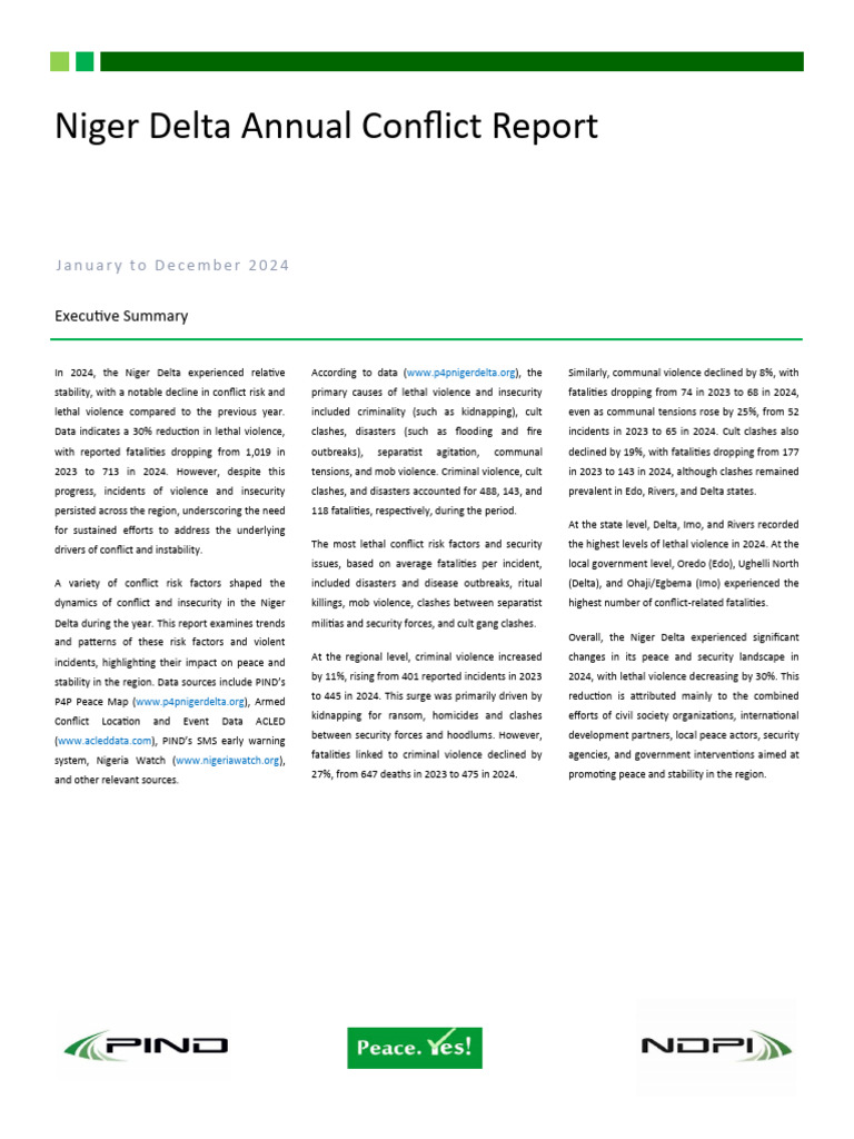 Niger Delta Conflict Report 2024 | PDF | Kidnapping | Violence