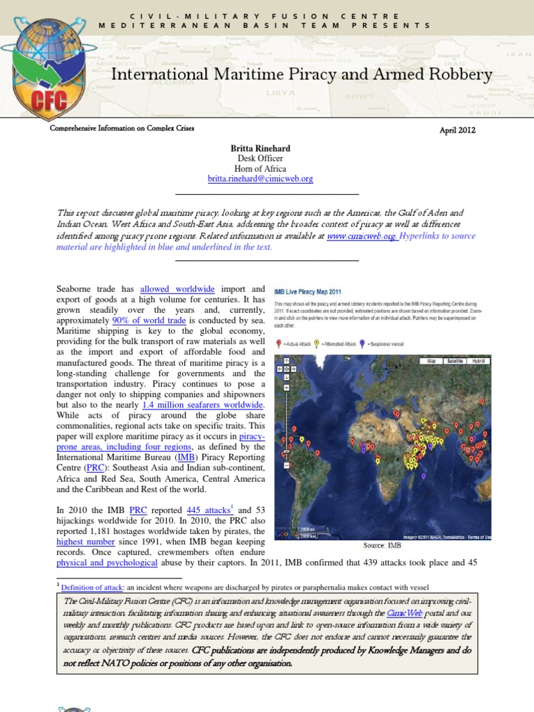 International Maritime Piracy and Armed Robbery - Final | PDF | Piracy ...