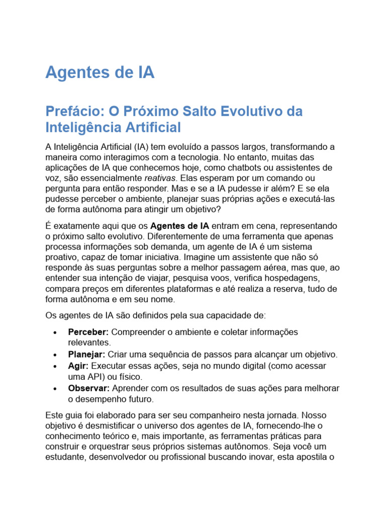 Agentes de IA: O Futuro da Autonomia Inteligente | PDF | Inteligência ...
