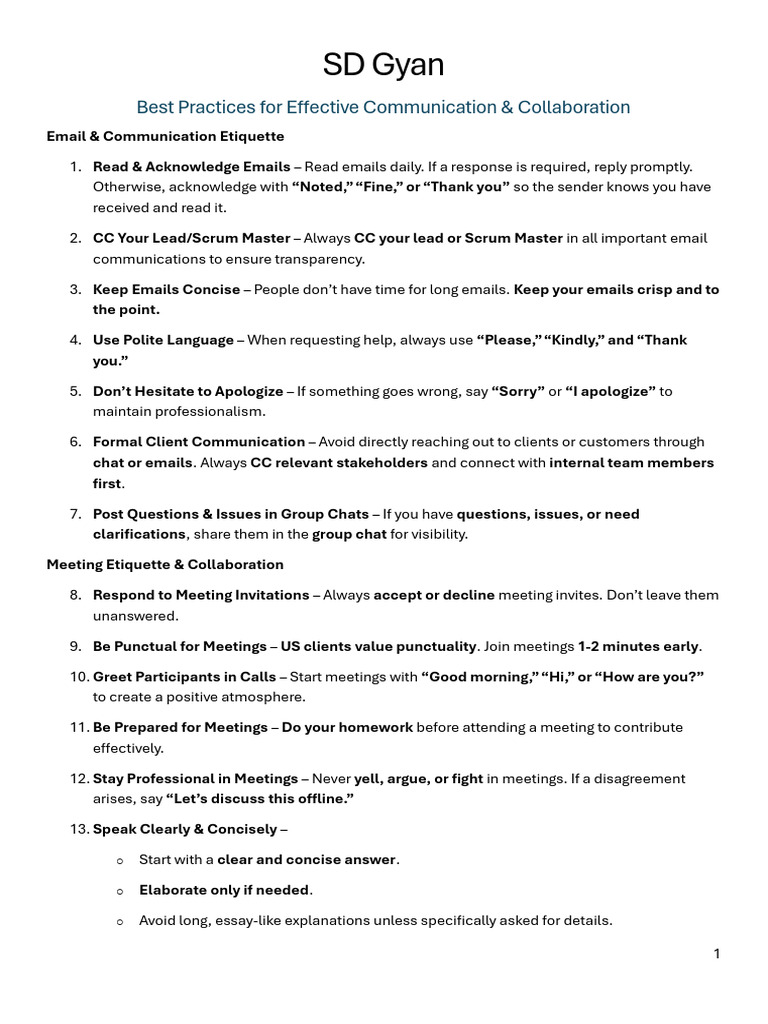 Effective Communication Best Practices | PDF | Communication