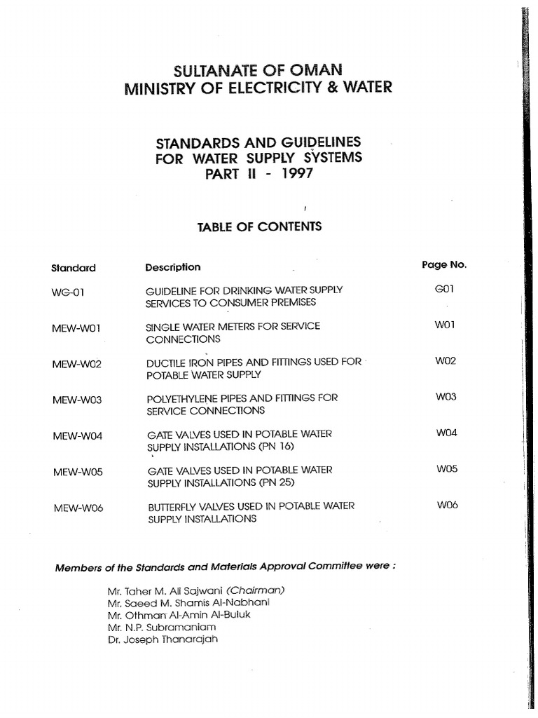 Standards & Guidelines For Water Supply Systems-PAEW | PDF | Water And ...