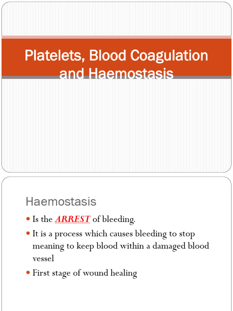 Platelets and Blood Coagulation Overview | PDF | Coagulation | Platelet