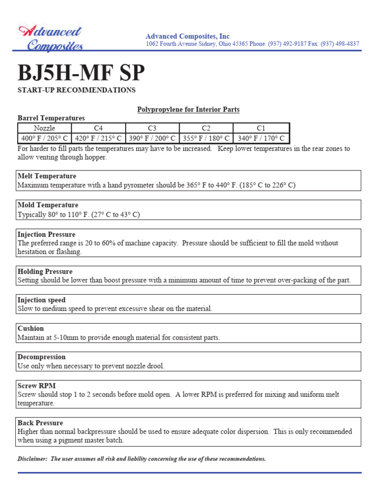 Polypropylene Injection Molding Guide | PDF
