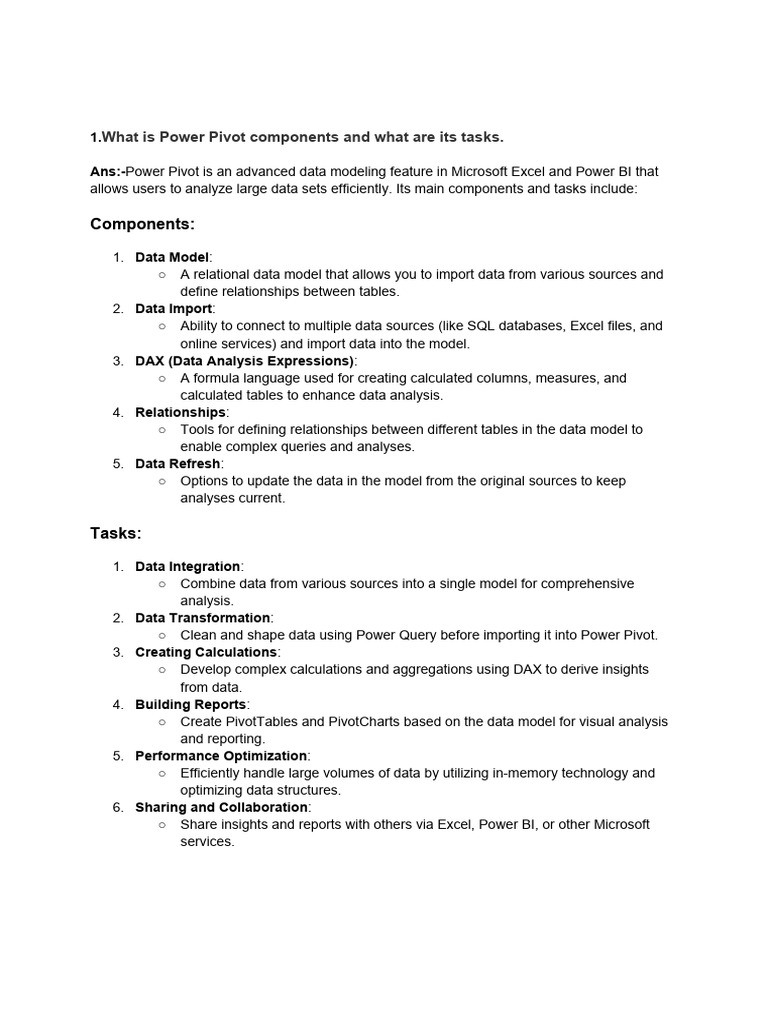 Power Pivot Assign PDF | PDF | Microsoft Excel | Information Retrieval
