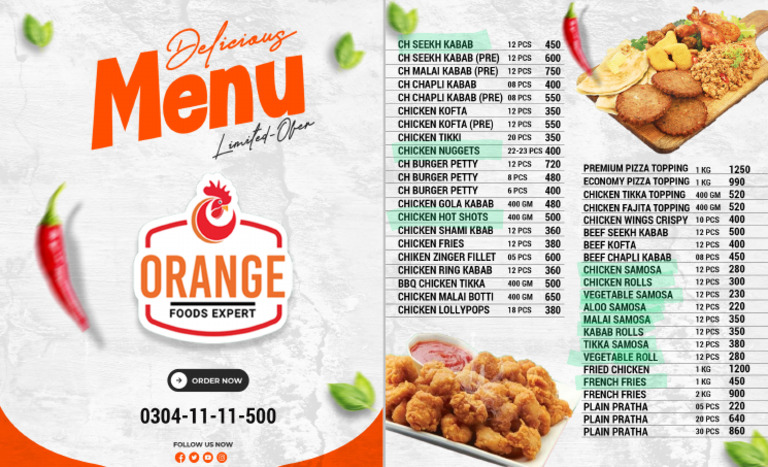 Menu Orange Foods | PDF