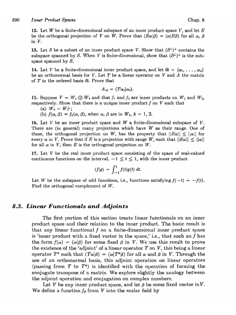 Inner Product Spaces and Projections | PDF | Matrix (Mathematics ...