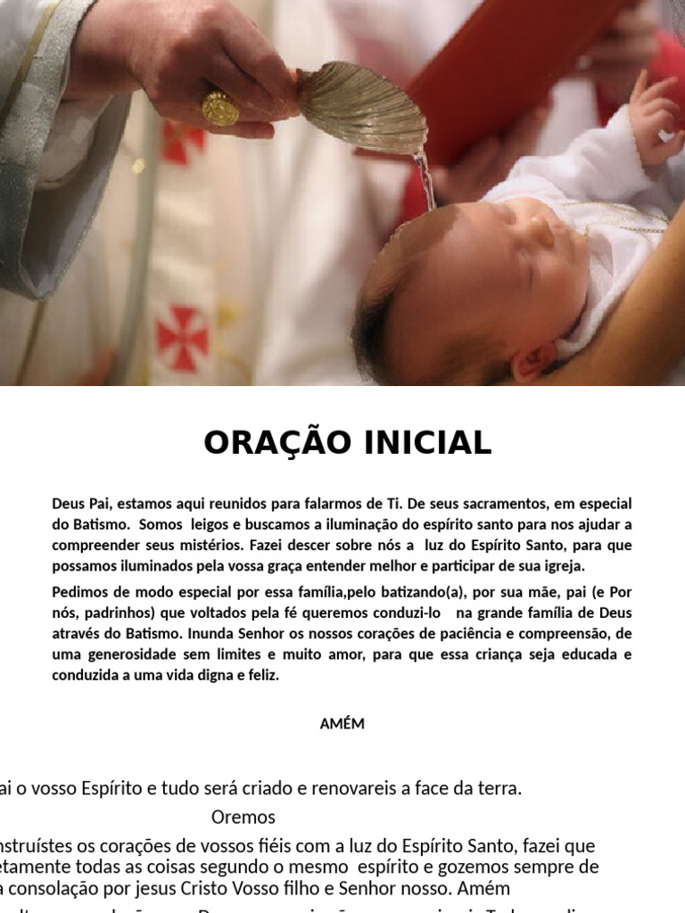 Oração e Ritual do Batismo Infantil | PDF | Batismo | Sacramentos