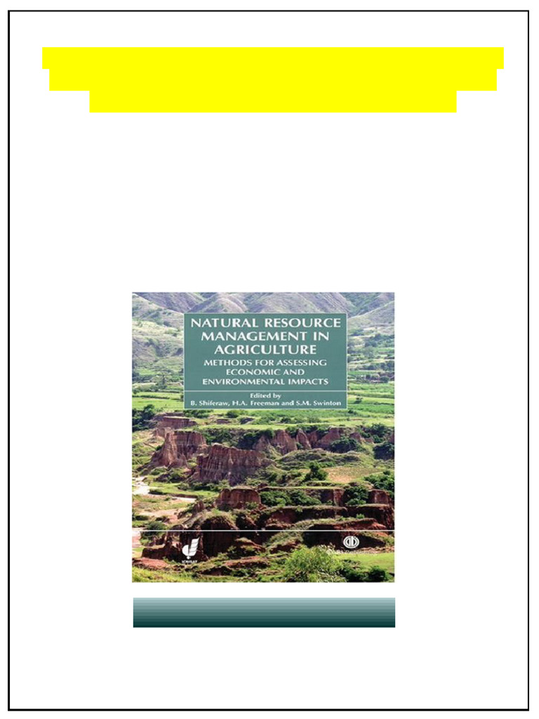 Natural Resource Management in Agriculture Methods For Assessing ...